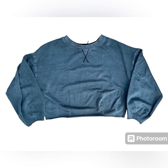 Urban Outfitters Sweaters - Urban Outfitters Out From Under Cropped Faded Dark Gray Distressed Sweatshirt